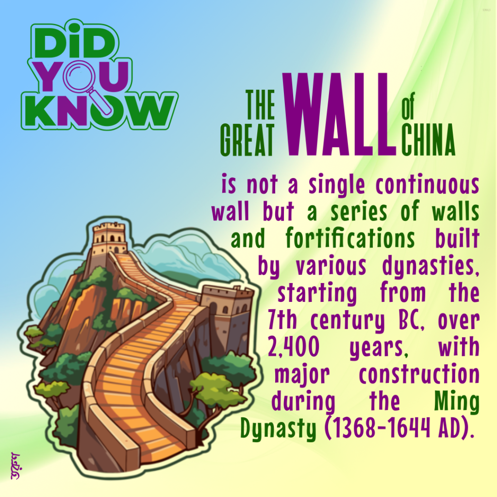 The Great of China is not a single continuous wall.